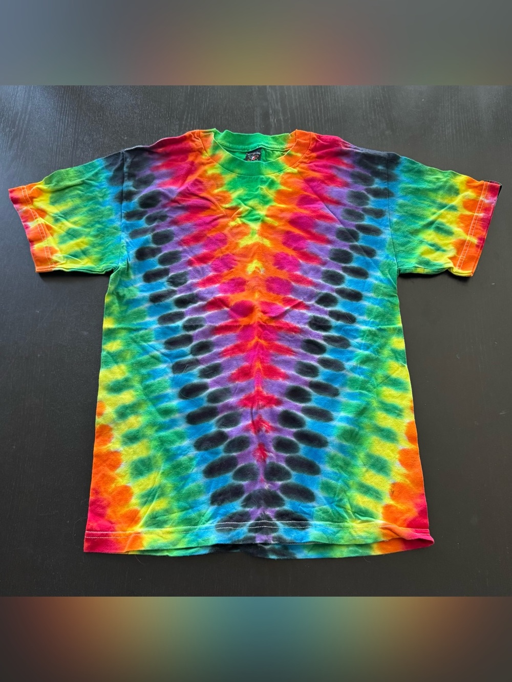 New 100% Cotton Rainbow Psychedelic Tie Dye T-Shirt Jammin On Rave Festival S